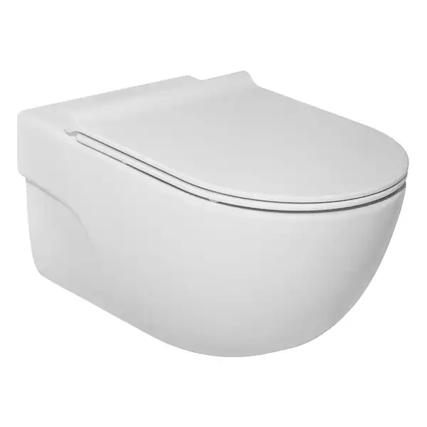 Унитаз подвесной, Rimless (безободковый) Roca Meridian с сиденьем Soft Close Slim (A34H240000) фото 1 Aquada.com.ua