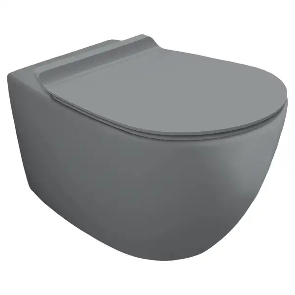 Унитаз подвесной Simas Vignoni с сиденьем Soft Close, серый матовый (VI18/F85+VI004 cemento matt) фото 1 Aquada.com.ua