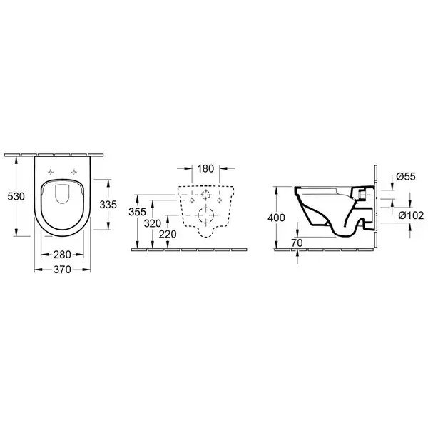 VILLEROY & BOCH ARCHITECTURA  NEW унитаз подвесной 37*53см, DirectFlush, в комплекте с сидением с функцией Slow closing (4694HR01) фото 2 Aquada.com.ua