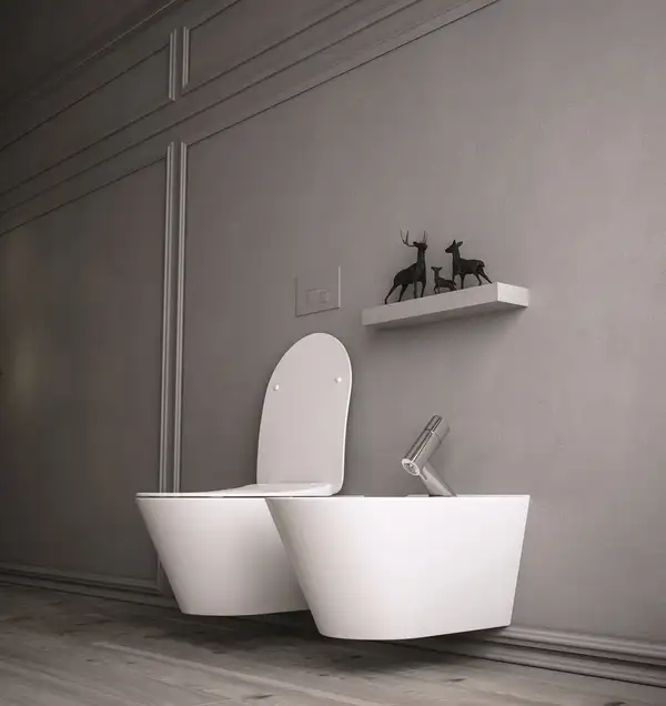 VOLLE AIVA Rimless 530*355 *420 мм унитаз подвесной с сидением Slim slow-closing (13-68-526) фото 6 Aquada.com.ua