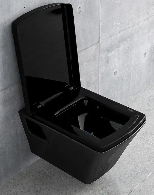 Унитаз повесной Volle Teo с сиденьем Soft Close, чёрный (13-88-422black) фото 3 Aquada.com.ua
