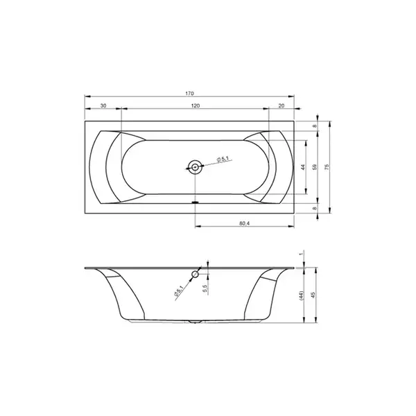 Ванна акриловая Devit Lusso 170 х 75 см, с ножками set01u, тонкий борт, правая (17075135R) фото 2 Aquada.com.ua