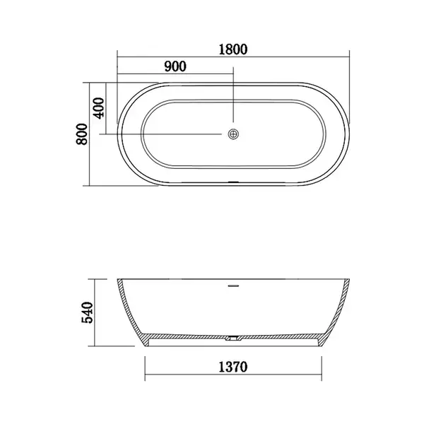 Ванна из искусственного камня Devit Laguna 180 x 80 x 54 см (18080110W) фото 3 Aquada.com.ua
