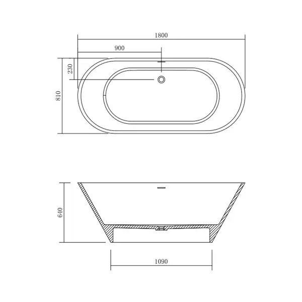 Ванна из искусственного камня Devit Up 180 x 81 x 64 см (18080120W) фото 3 Aquada.com.ua