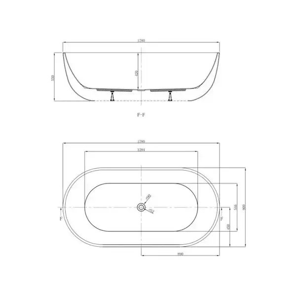 Ванна акриловая Devit Ovale 178 х 90 см + ножки и сифон (18090136) фото 3 Aquada.com.ua