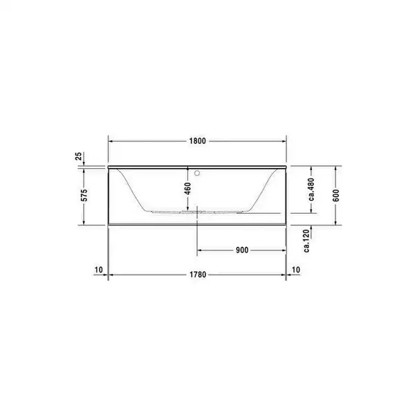 Ванна акриловая Duravit Darling New 180х80 см, цвет белый (700244000000000) фото 3 Aquada.com.ua
