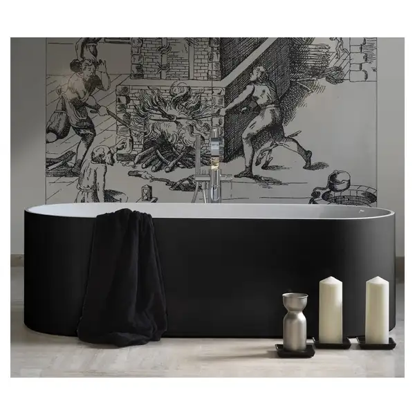 Ванна из искуственного камня Flaminia Oval 170 х 70 см, bicolor (OV170/P) фото 2 Aquada.com.ua