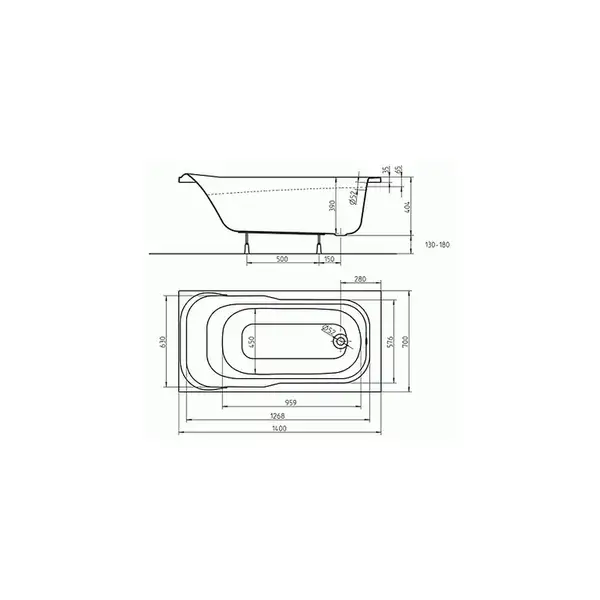 Ванна акриловая Kolo Sensa 140 х 70 см XWP354000N