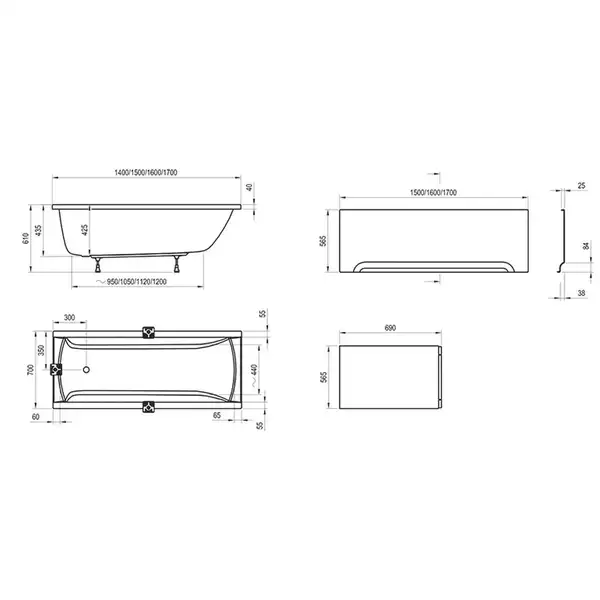 Ванна Ravak Classic N 170 х 70 см (C541000000)