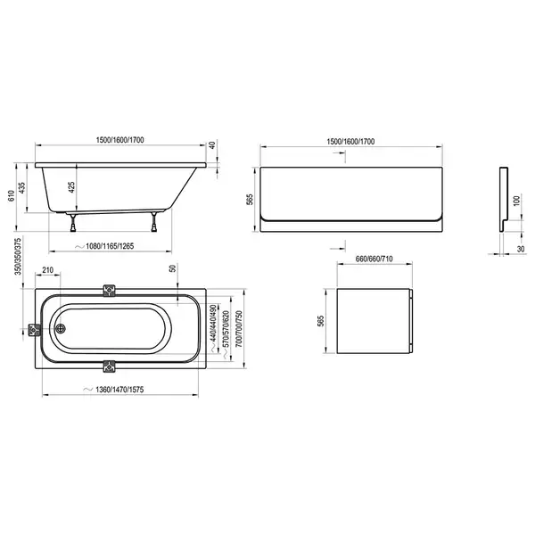 Ravak Chrome Ванна акриловая 150х70 см, белая (C721000000)