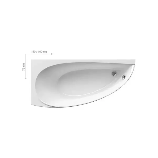 Ванна акриловая Ravak Avocado 150 х 75 см, L (исполнение слева) (CT01000000) фото 1 Aquada.com.ua