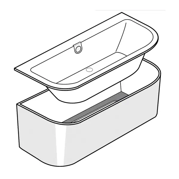 VILLEROY & BOCH OBERON 2.0 ванна 180*80см квариловая, пристенная, с панелью, со сливом-переливом (UBQ180OBR9CD00V-01) фото 4 Aquada.com.ua