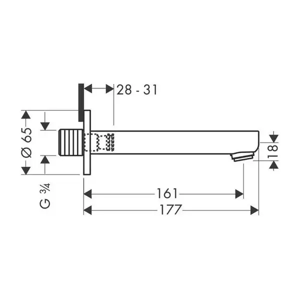 Вилив для ванни Hansgrohe Metropol (14420000)