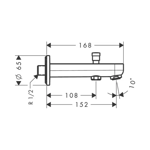Вилив для ванни Hansgrohe Metris S (31417000)