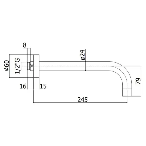 Излив для ванны Paffoni Quattro (цвет - хром), 245 мм (ZBOC056CR) фото 2 Aquada.com.ua