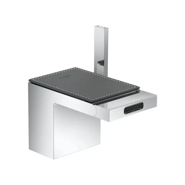 Смеситель для биде Axor MyEdition (цвет - хром/кожа серая) (47212000+47918000) фото 1 Aquada.com.ua
