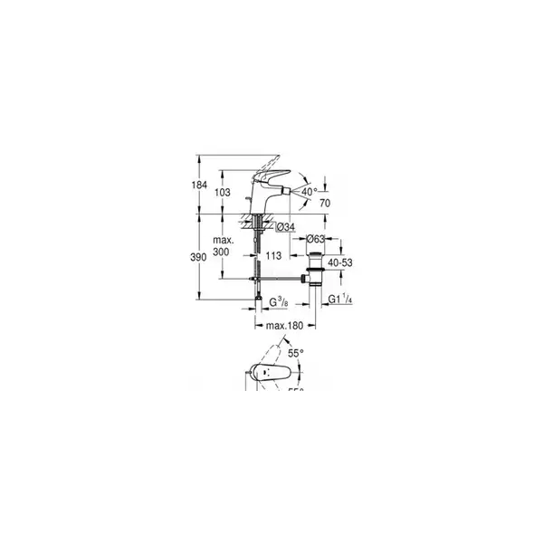 Grohe Eurostyle Однорычажный смеситель для биде S-Size (23720LS3) (23720LS3) фото 2 Aquada.com.ua