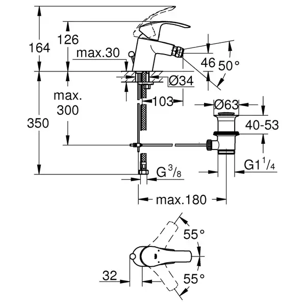 Смеситель для биде Grohe Eurosmart, хром (32929002)