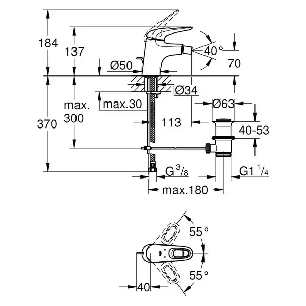 Змішувач для біде Grohe Eurostyle (33565LS3)