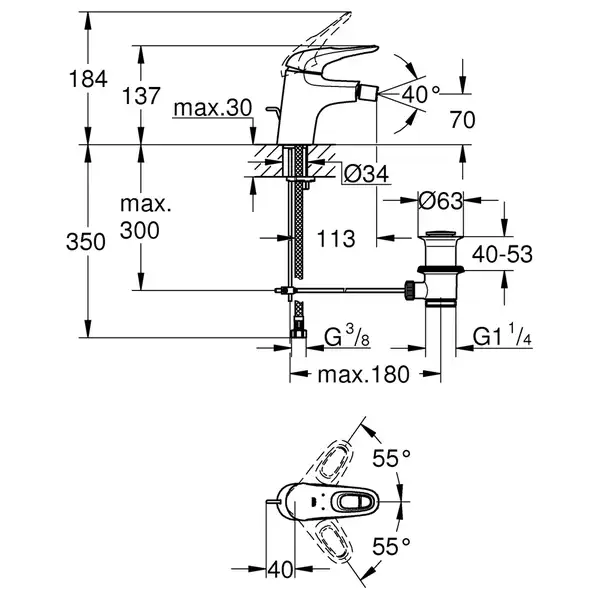 Змішувач для біде Grohe Eurostyle (33565LS3)