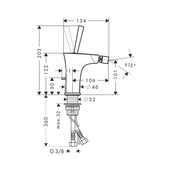 Hansgrohe PuraVida Смеситель для биде, хром (15270000)