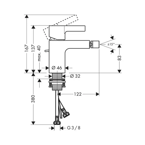 HANSGROHE Metris S Смеситель для биде, хром (31261000)