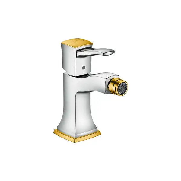 Смеситель для биде Hansgrohe Metropol Classic (цвет - хром/золото), с донным клапаном (31320090) фото 1 Aquada.com.ua