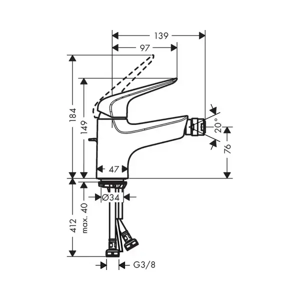 Змішувач для біде Hansgrohe Novus 70 (71142000)