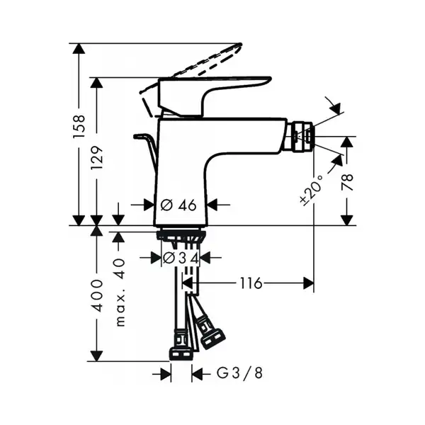 Hansgrohe Talis E Смеситель для биде, хром (71720000)