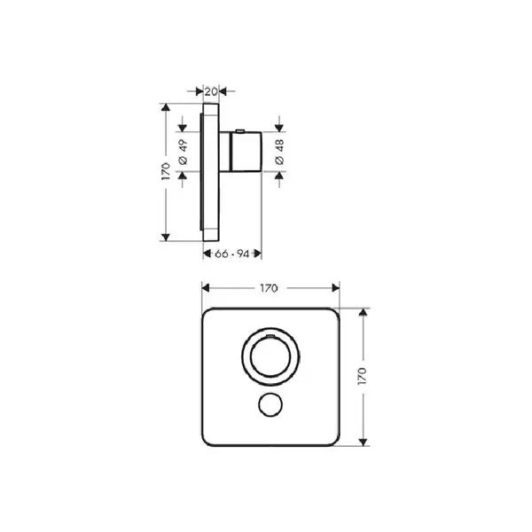 Термостат ShowerSelect Highflow для 1 потребителя с клапаном для ручного душа Axor Urquiola (36706000) фото 2 Aquada.com.ua