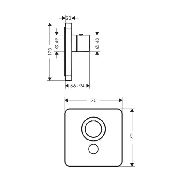Термостат для душа Axor Shower Select Highflow, хром (36706000)