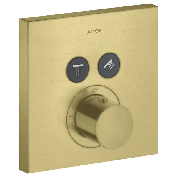 Термостат на 2 потребителя, скрытого монтажа Axor ShowerSelect (цвет - матовая латунь) (36715950) фото 1 Aquada.com.ua