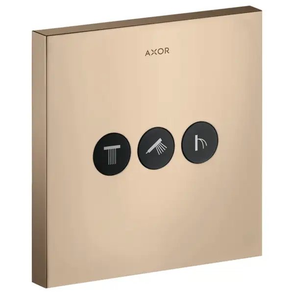 Вентиль скрытого монтажа для 3 потребителей Axor ShowerSelect (цвет - полированное красное золото) (36717300) фото 1 Aquada.com.ua