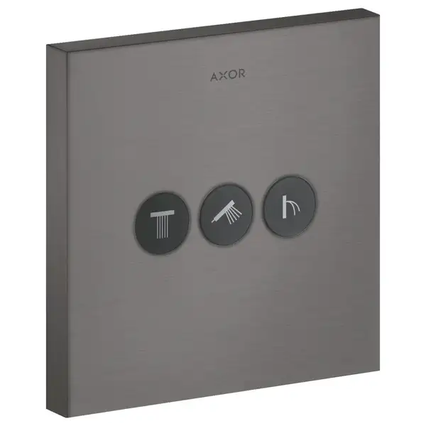 Вентиль скрытого монтажа для 3 потребителей Axor ShowerSelect (цвет - матовый чёрный хром) (36717340) фото 1 Aquada.com.ua