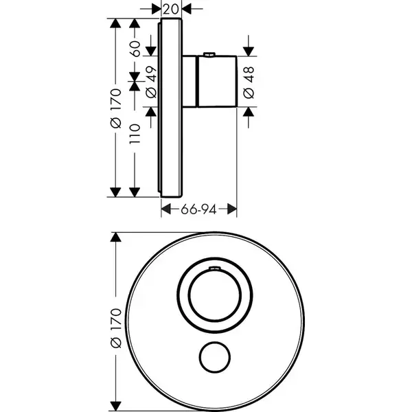 Axor ShowerSelect S Highflow Термостат скрытого монтажа, хром (36726000)