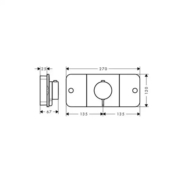 Термостат для душа Axor One (цвет - хром) (45712000) фото 3 Aquada.com.ua