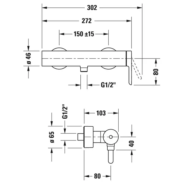 Смеситель для душа Duravit C.1 (цвет - хром) (C14230000010) фото 2 Aquada.com.ua