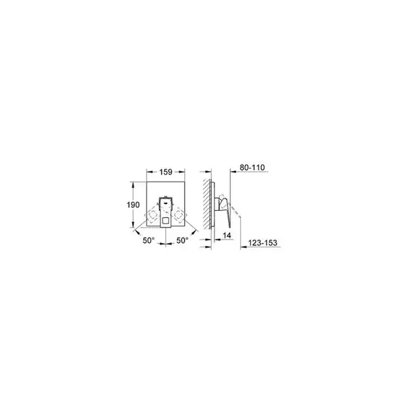 Смеситель для душа скрытого монтажа, однорычажный Grohe Eurocube (19898000) фото 2 Aquada.com.ua
