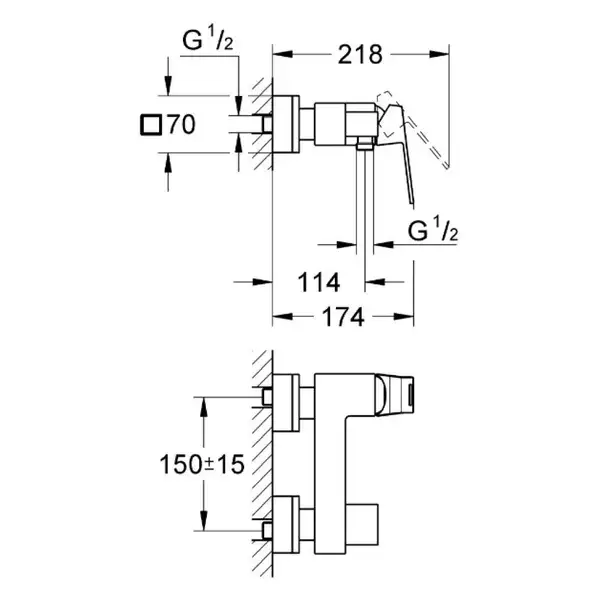 Grohe Eurocube Смеситель для душа, хром (23145000)