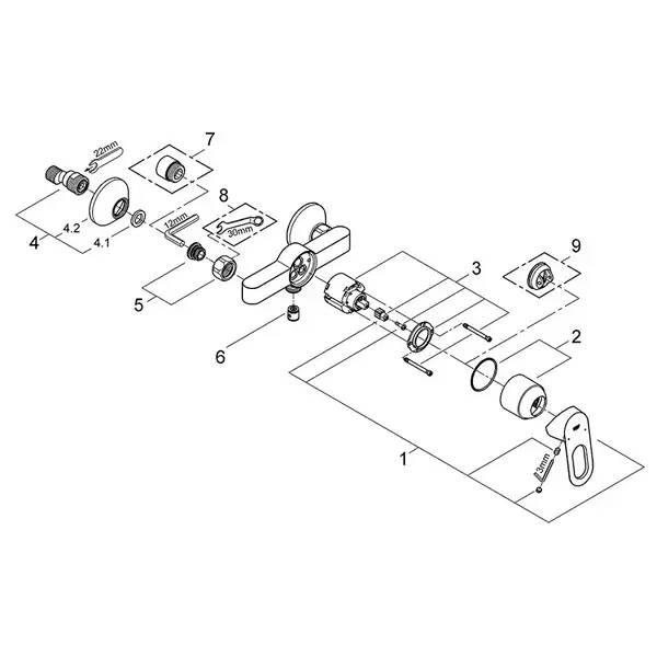 GROHE Смеситель для душа, однорычажный BauLoop (23340000) фото 5 Aquada.com.ua
