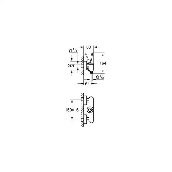 Grohe Eurodisc Joy Смеситель для душа, хром (23430LS0)