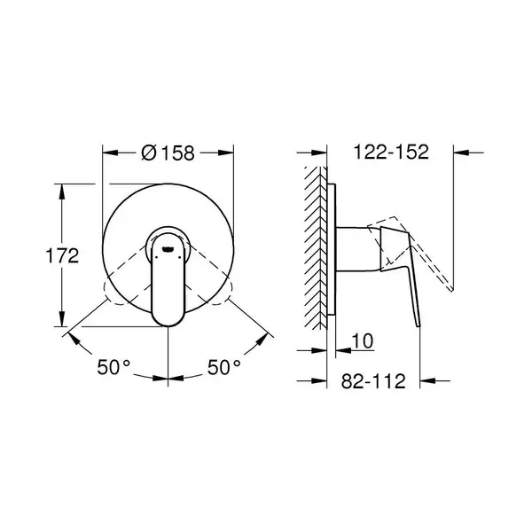 Змішувач прихованого монтажу для 1 споживача Grohe Eurosmart Cosmopolitan (24044000)