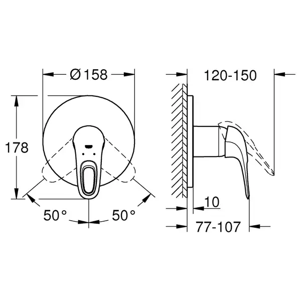 Grohe Eurostyle Смеситель скрытого монтажа, хром (24048003)