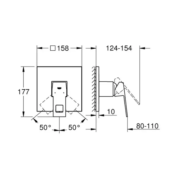 Grohe Eurocube Смеситель скрытого монтажа, хром (24061000)