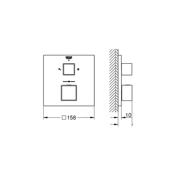 Grohe Grohtherm Cube Термостат для душа на 2 потребителя, хром (24154000)