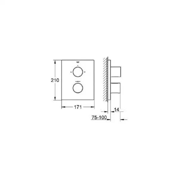 Термостат для душа Grohe Grohtherm F (цвет - хром) (27618000) фото 3 Aquada.com.ua