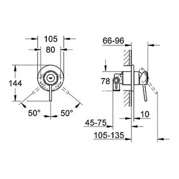 Grohe BauClassic Смеситель для душа, хром (29048000)