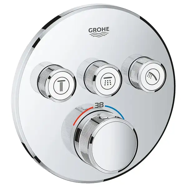 GROHE Термостат для душа/ванны с 3 кнопками, накладная панель SmartControl (29121000) фото 4 Aquada.com.ua