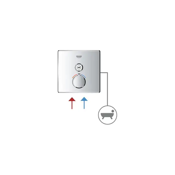 Термостат для ванны/душа на 1 выход Grohe Grohtherm SmartControl (цвет - хром) (29123000) фото 8 Aquada.com.ua
