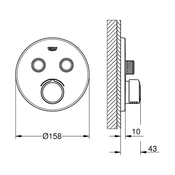 Grohe SmartControl Смеситель скрытого монтажа, хром (29145000)